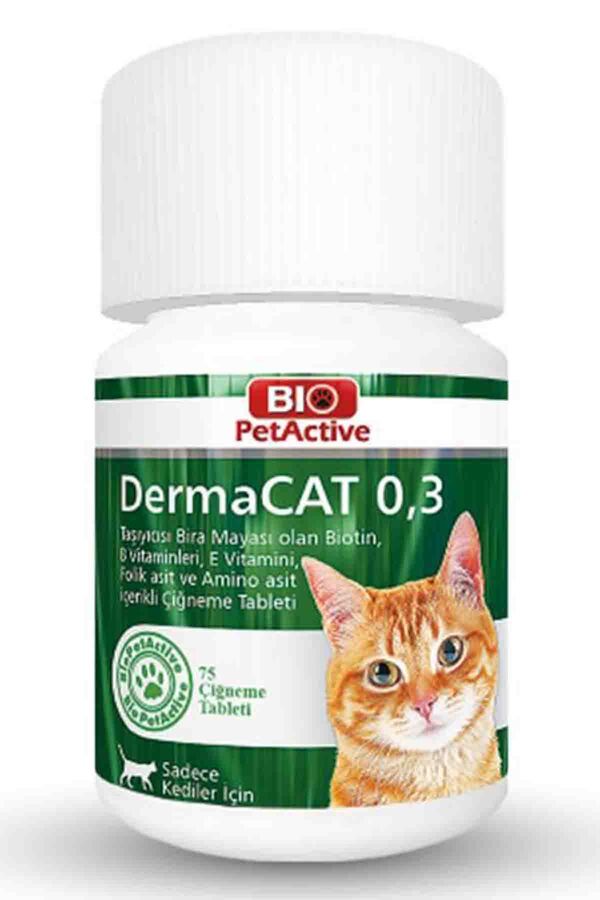 Bio PetActive Dermacat Kediler İçin Sarımsaklı Maya Tableti 75 Adet