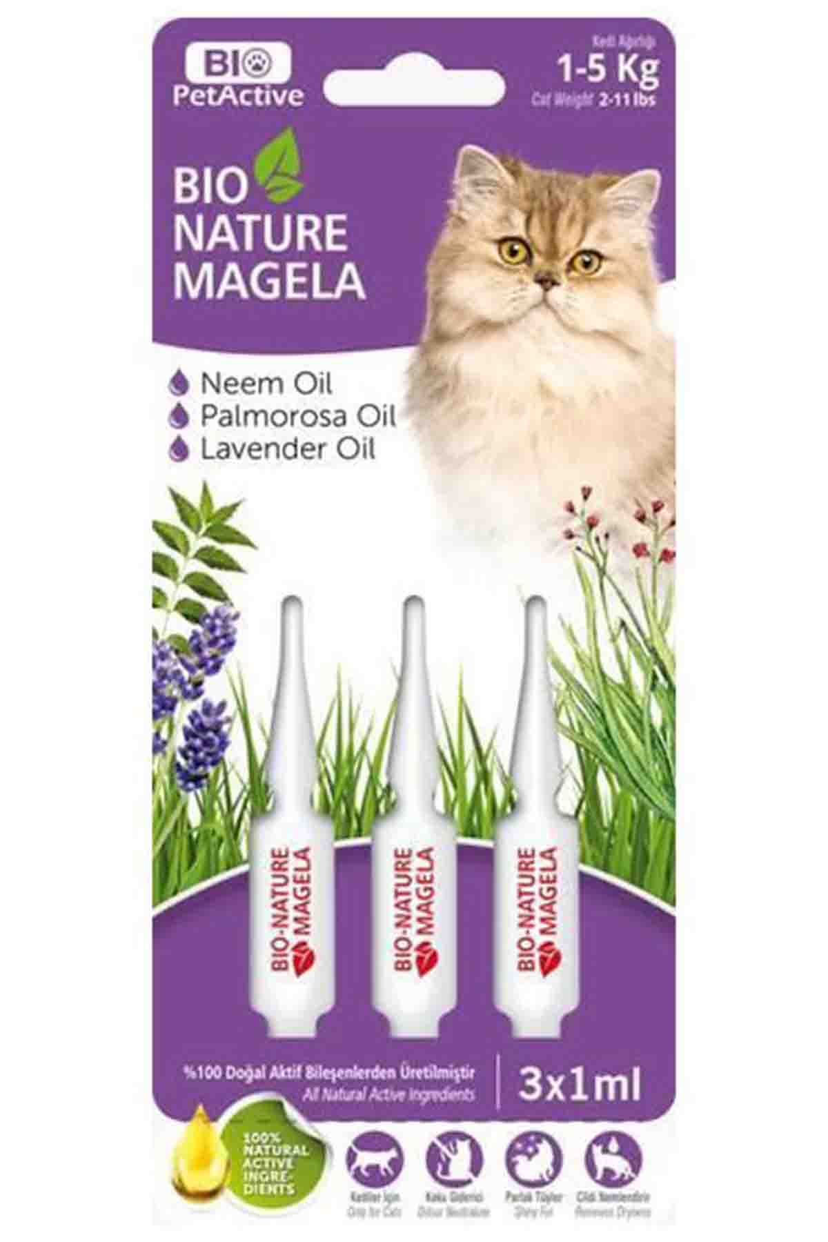 Bio PetActive Bio Nature Kedi Tüy Ve Deri Bakım Ense Damlası 1-5kg