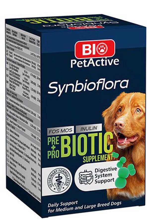 Bio PetActive Synbioflora Orta ve Büyük Irk Köpekler İçin Prebiyotik Tablet 72gr