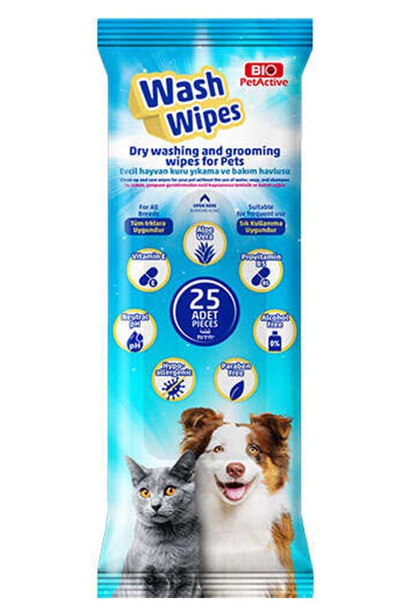 Bio PetActive Wash Wipes Kuru Yıkama Ve Bakım Havlusu 