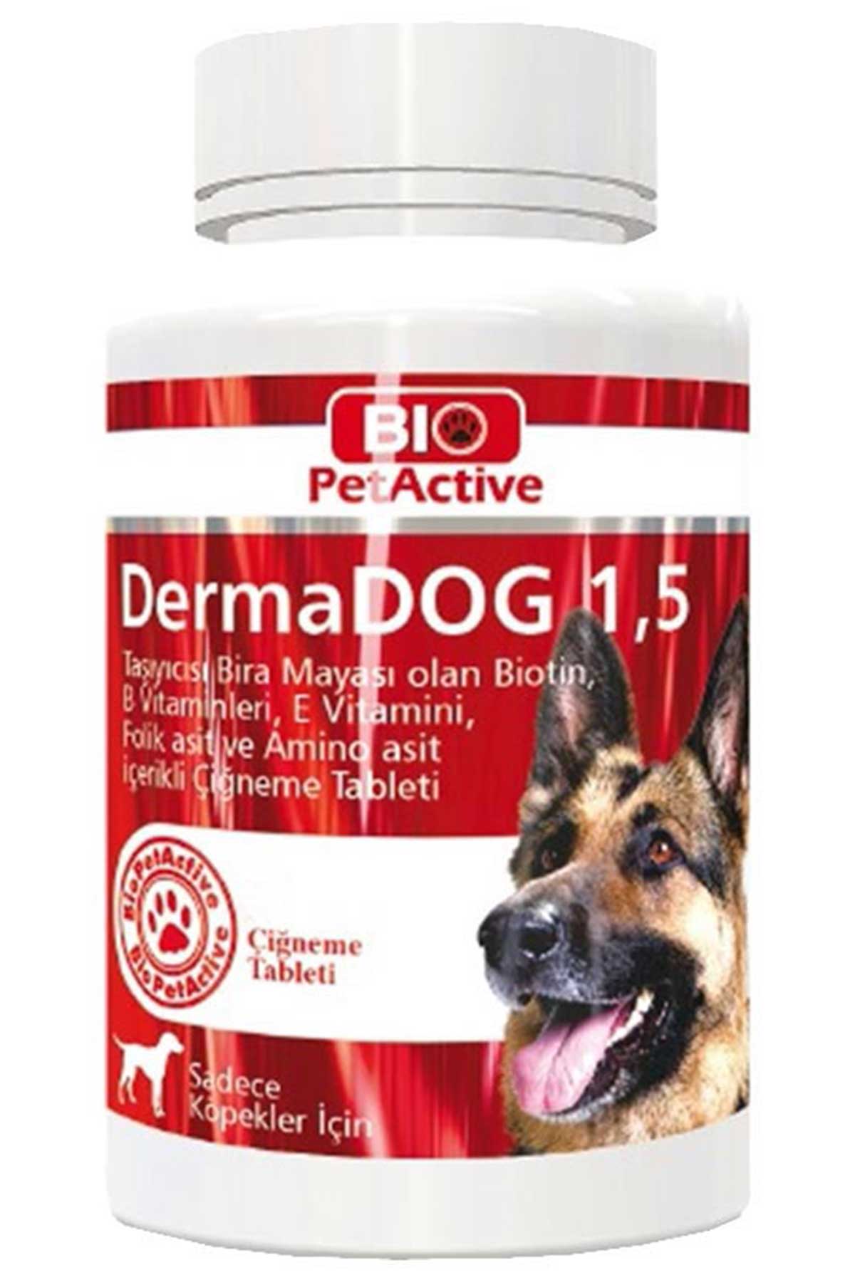 Bio PetActive DermaDog Büyük Köpekler İçin Deri ve Tüy Sağlığı Destekleyici Tableti 100 Adet