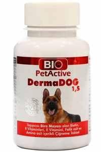 BIO PETACTIVE - Bio PetActive Dermadog Deri ve Tüy Sağlığı Güçlendiren Biotinli Tablet 75gr 50 Tablet