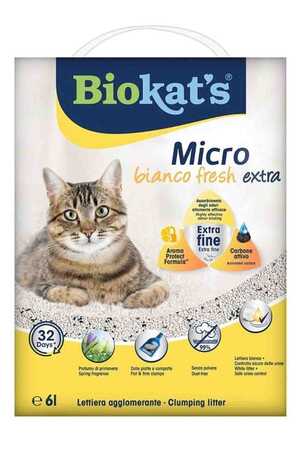 Biokats Micro Bianco Fresh Extra Topaklanan Aktif Karbonlu Bentonit Kedi Kumu 6lt - Thumbnail