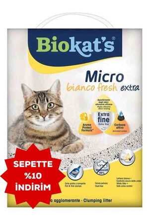 Biokats Micro Bianco Fresh Extra Topaklanan Aktif Karbonlu Bentonit Kedi Kumu 6lt - Thumbnail