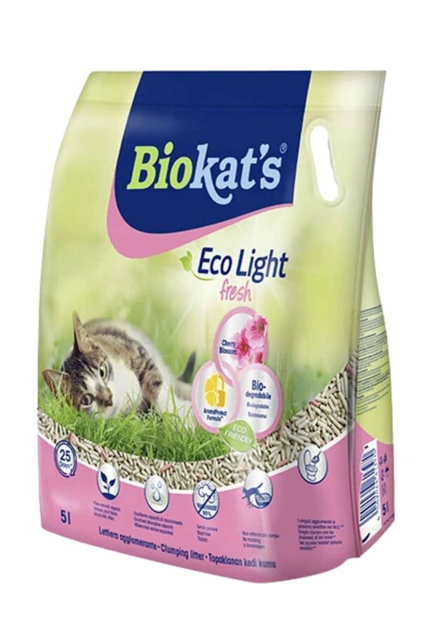 Biokats Eco Light Fresh Cherry Blossom Kiraz Çiceği Kokulu Pelet Kedi Kumu 5lt