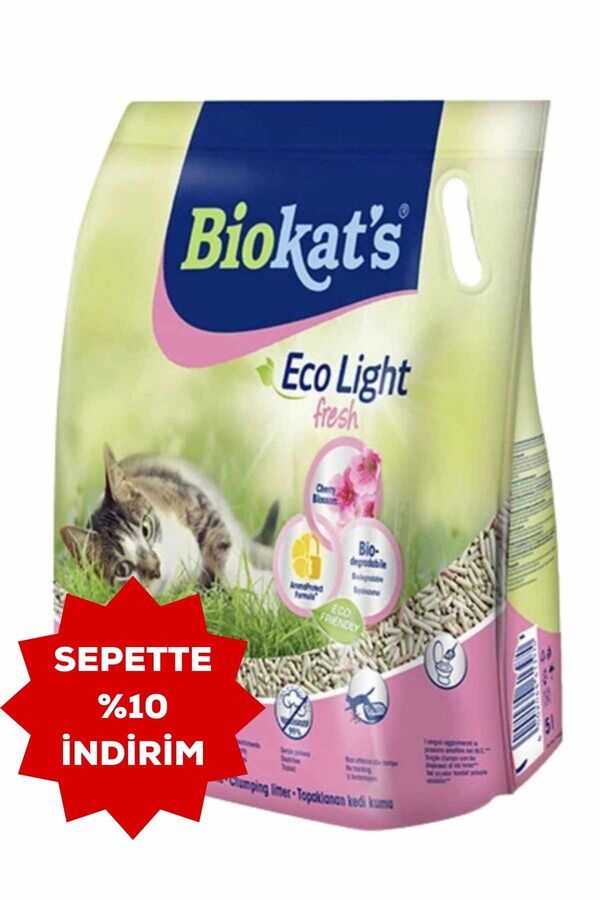 Biokats Eco Light Fresh Cherry Blossom Kiraz Çiceği Kokulu Pelet Kedi Kumu 5lt