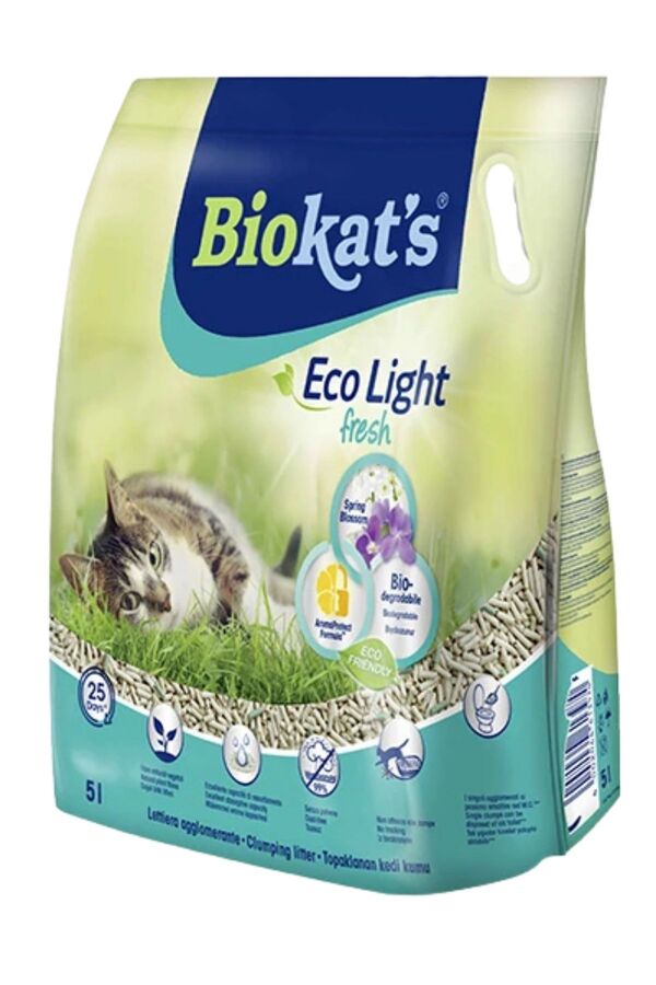 Biokats Eco Light Fresh Spring Blossom Bahar Çiçeği Kokulu Pelet Kedi Kumu 5lt