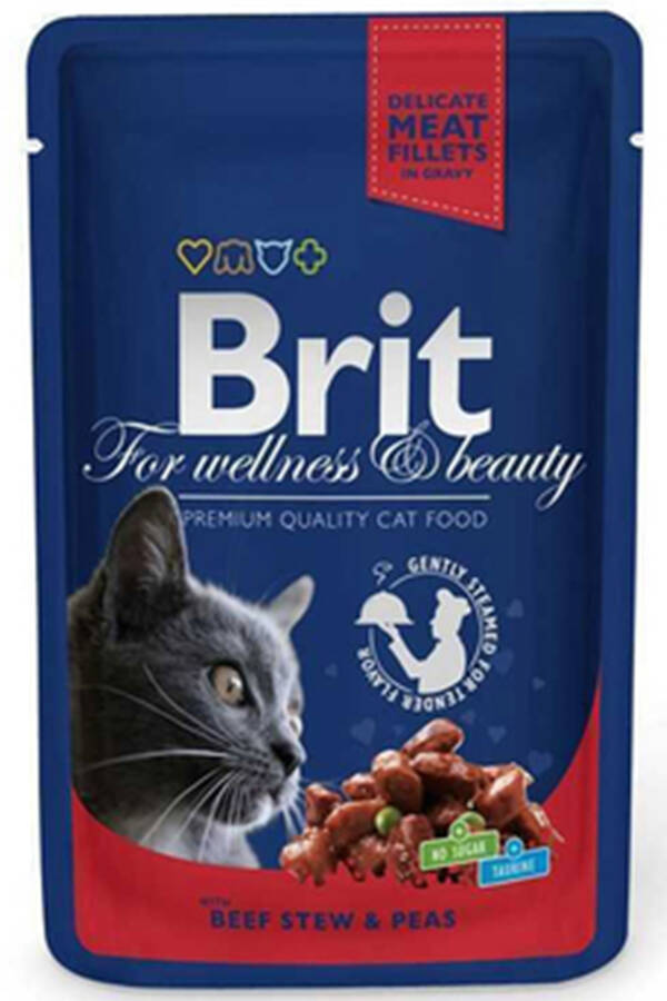 Brit Biftek ve Bezelyeli Kedi Konservesi 100gr