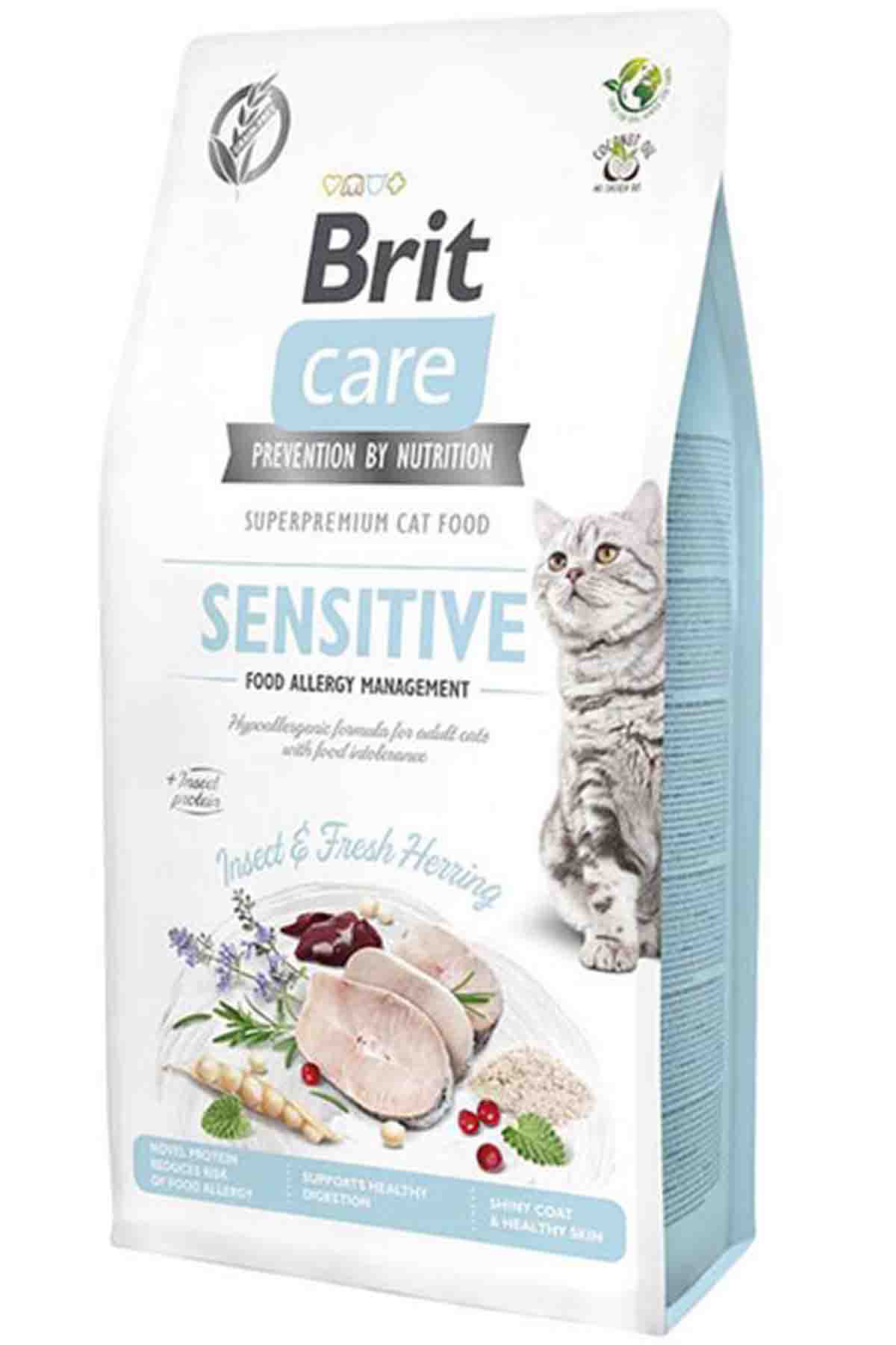Brit Care Sensitive Hypo-Allergenic Ringa Balıklı ve Larvalı Tahılsız Yetişkin Kedi Maması 7kg