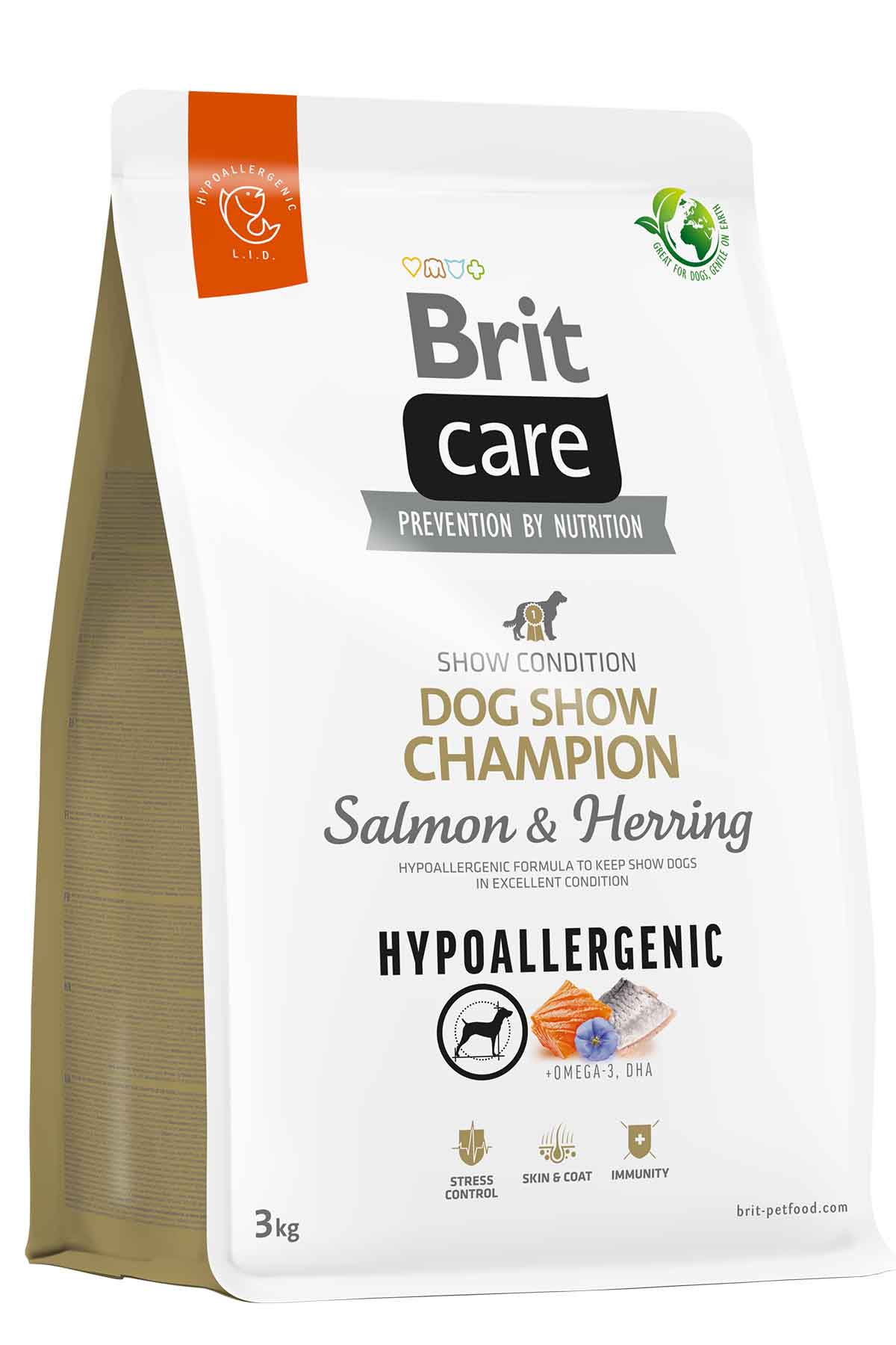Brit Care Hipoalerjenik Dog Show Champion Somonlu ve Ringa Balıklı Yetişkin Köpek Maması 3kg