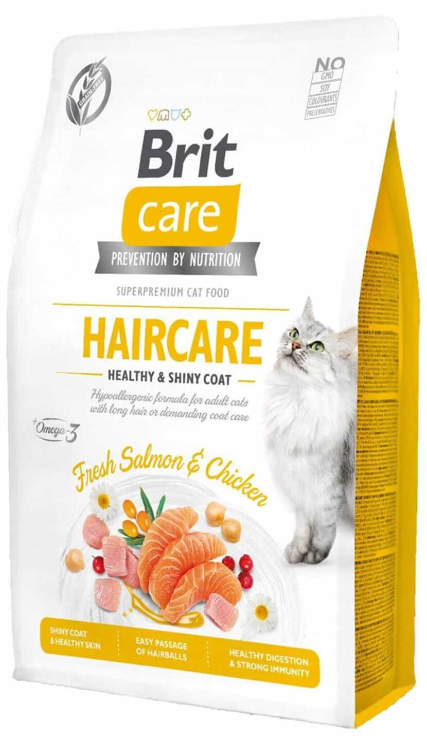 Brit Care Haircare Deri ve Tüy Sağlığı için Tahılsız Tavuk ve Somonlu Yetişkin Kedi Maması 2kg
