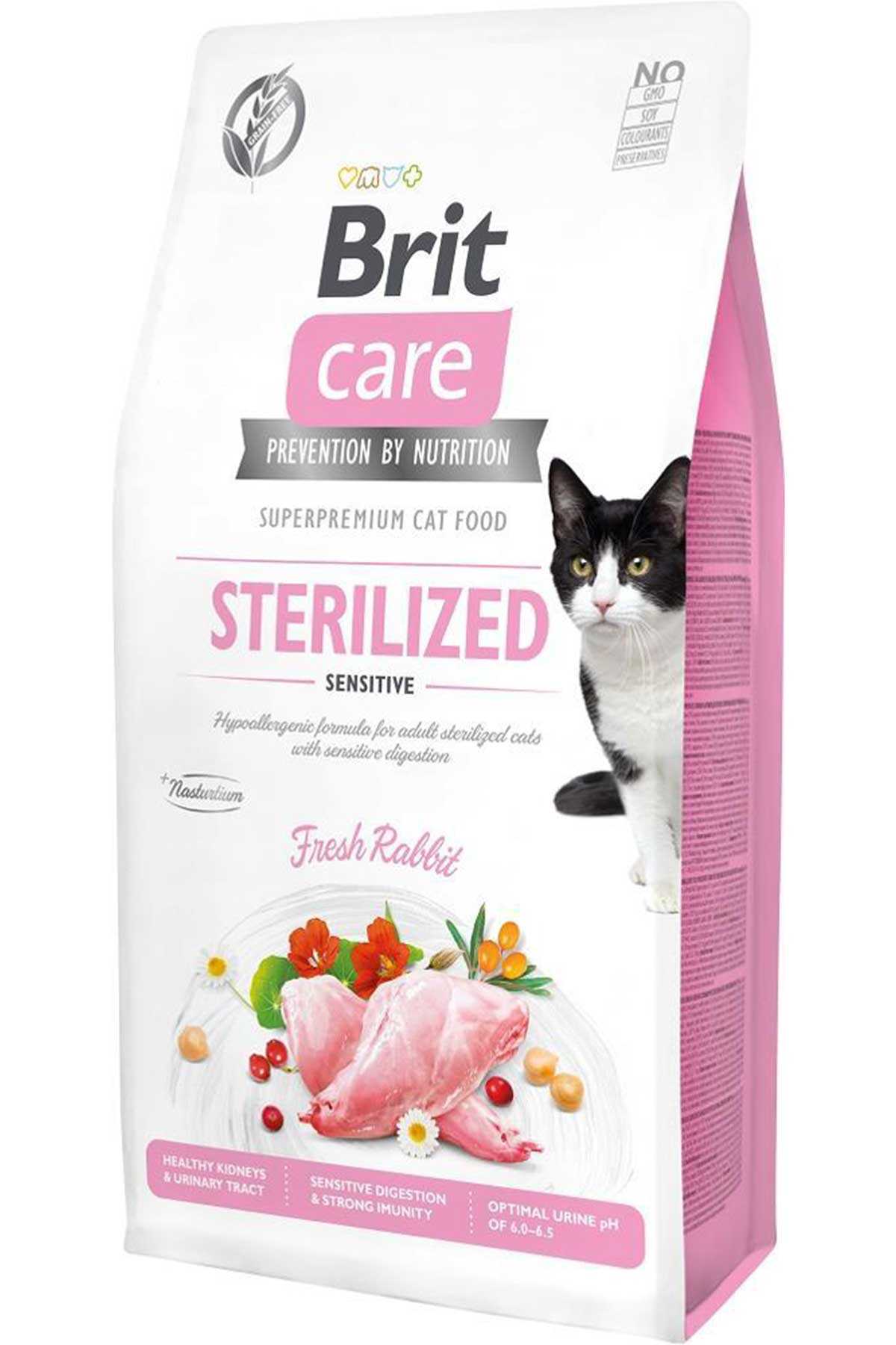 Brit Care Kısırlaştırılmış Tavşanlı Hassas Yetişkin Kedi Maması 7kg