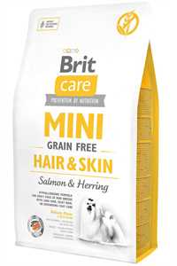 BRIT - Brit Care Mini Hair Skin Tahılsız Somon ve Ringa Balıklı Küçük Irk Yetişkin Köpek Maması 2kg