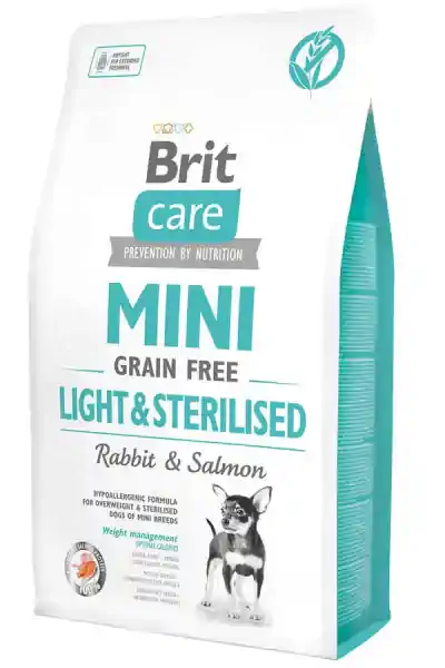 Brit Care Mini Grain Free Light & Sterilized Tahılsız Tavşan ve Somonlu Kısırlaştırılmış Yetişkin Köpek Maması 2kg