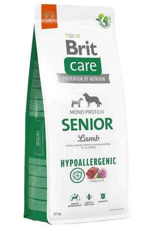 BRIT - Brit Care Mono Protein Hipoalerjenik Kuzulu ve Pirinçli Yaşlı Köpek Maması 12kg