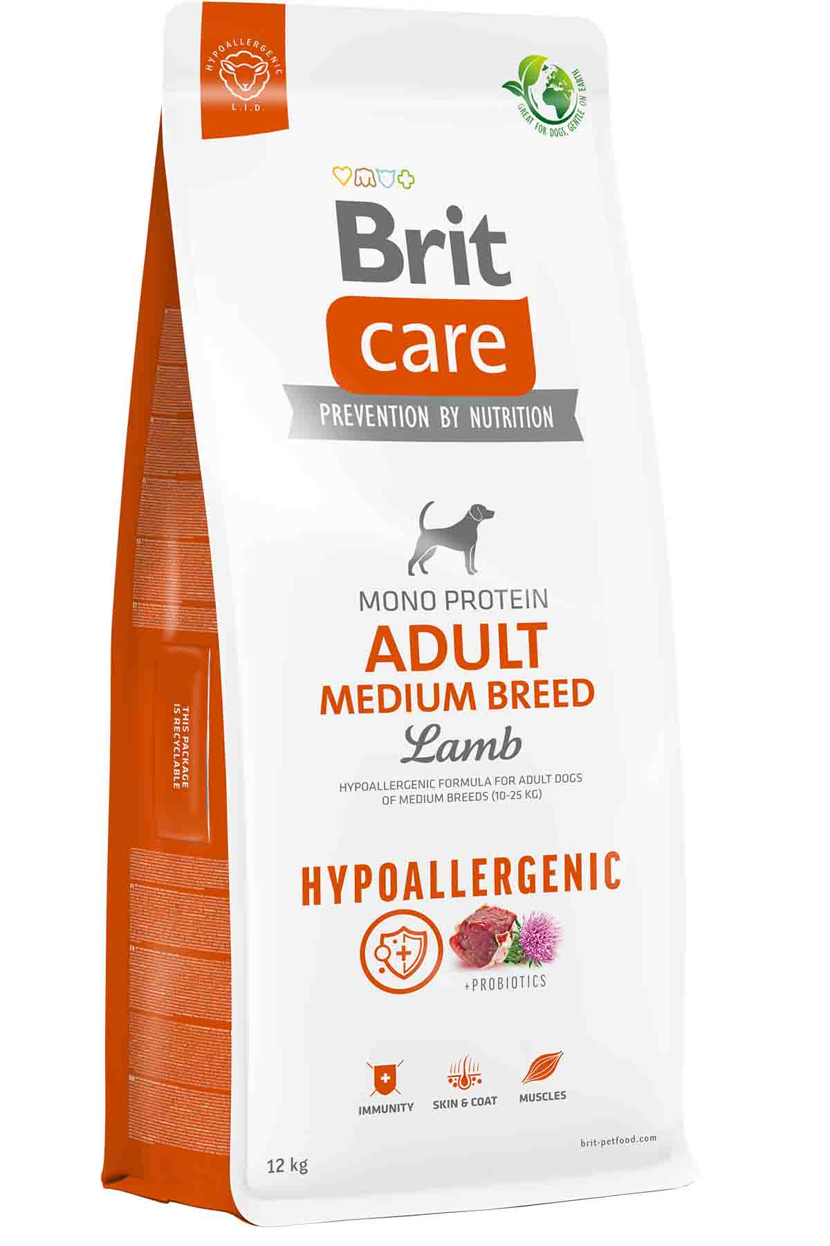 Brit Care Mono Protein Hipoalerjenik Kuzu Etli Orta Irk Yetişkin Köpek Maması 12kg