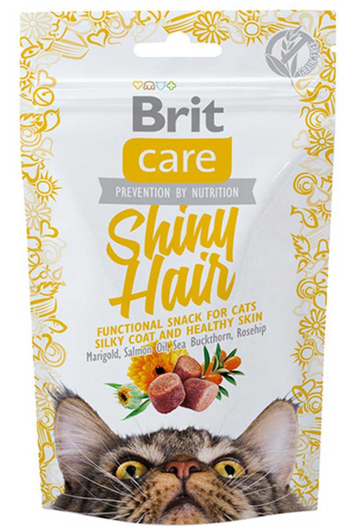 Brit Care Snack Shiny Hair Parlak Tüyler İçin Kedi Ödül Maması 50gr