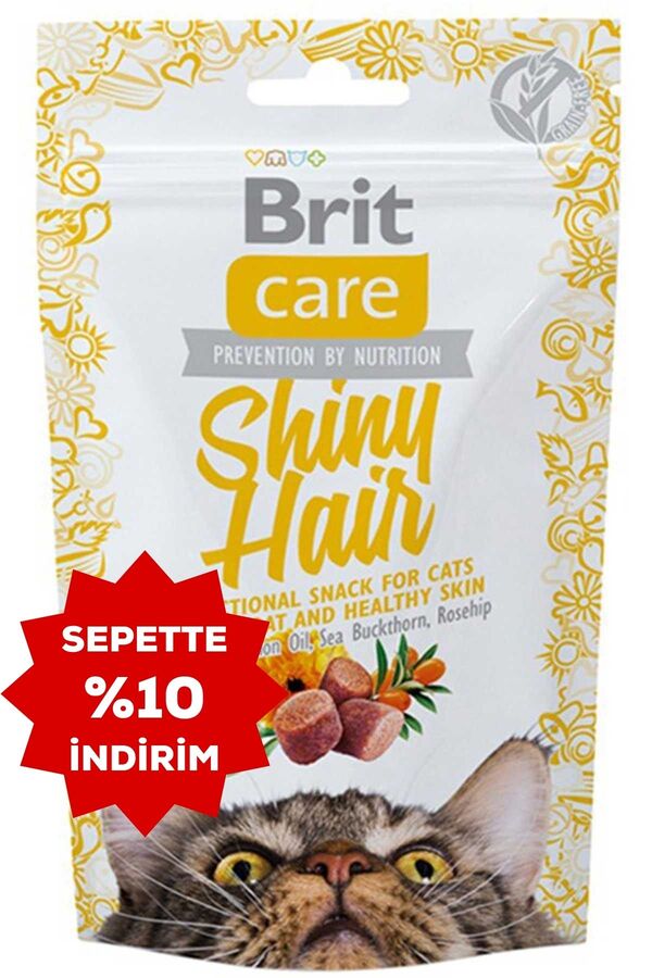 Brit Care Snack Shiny Hair Parlak Tüyler İçin Kedi Ödül Maması 50gr