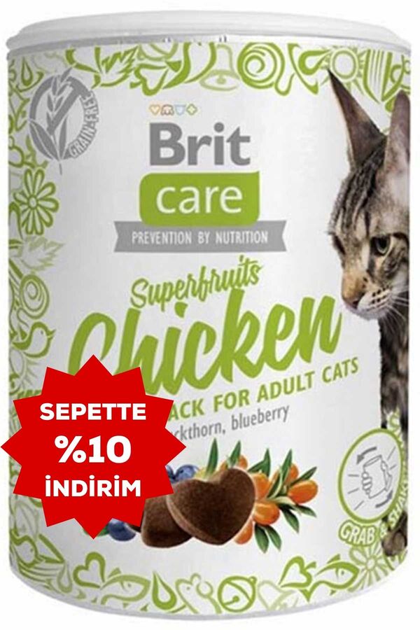 Brit Care Snack Superfruits Tavuklu ve Yabanmersinli Kedi Ödül Maması 100gr