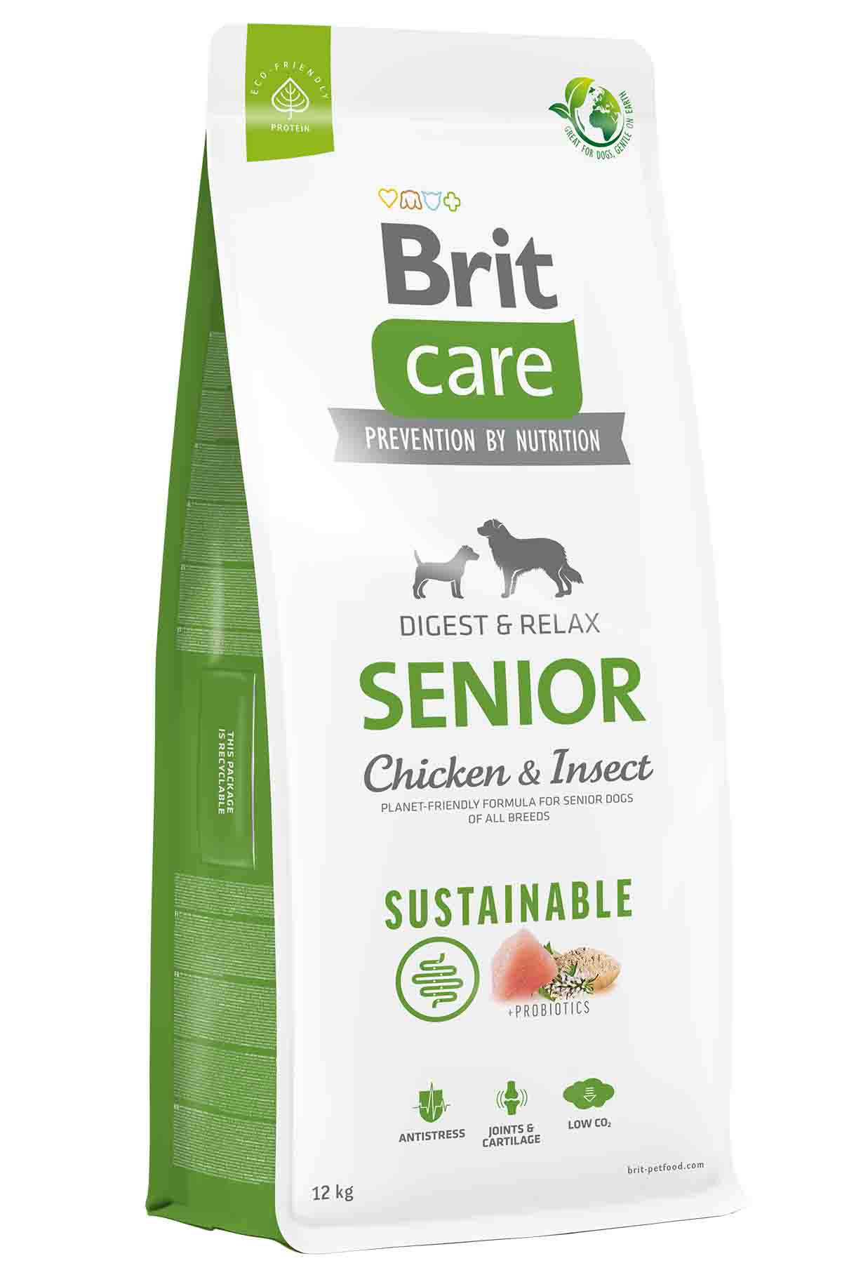 Brit Care Digest & Relax Sustainable Senior Tavuklu ve Larva Proteinli Yaşlı Köpek Maması 12kg