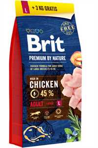 BRIT - Brit Premium by Nature Tavuklu Büyük Irk Yetişkin Köpek Maması 15kg + 3kg HEDİYE!
