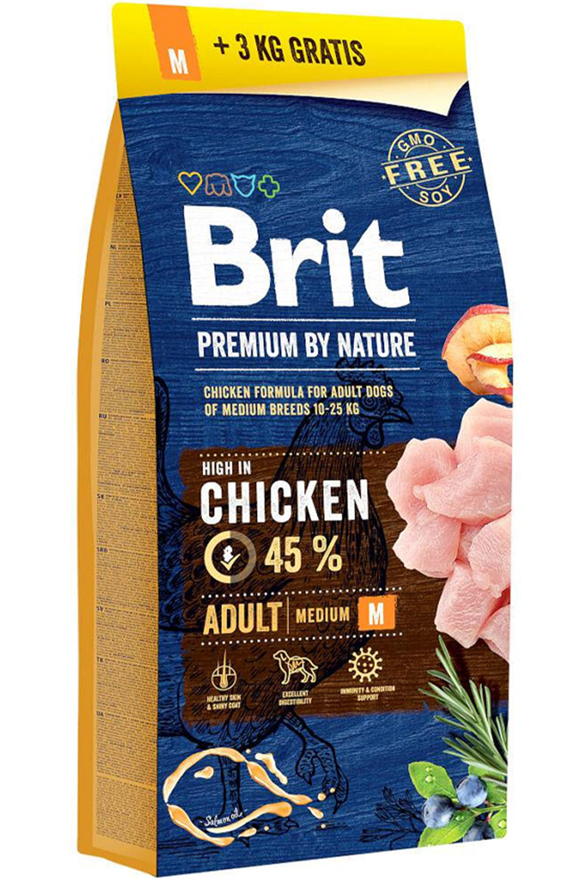 Brit Premium by Nature Tavuklu Orta Irk Yetişkin Köpek Maması 15kg + 3kg HEDİYE!