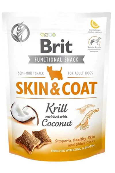 Brit Skin & Coat Karides ve Hindistan Cevizli Köpek Ödül Maması 150gr