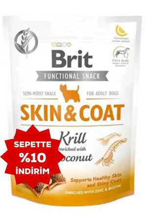 Brit Skin & Coat Karides ve Hindistan Cevizli Köpek Ödül Maması 150gr - Thumbnail