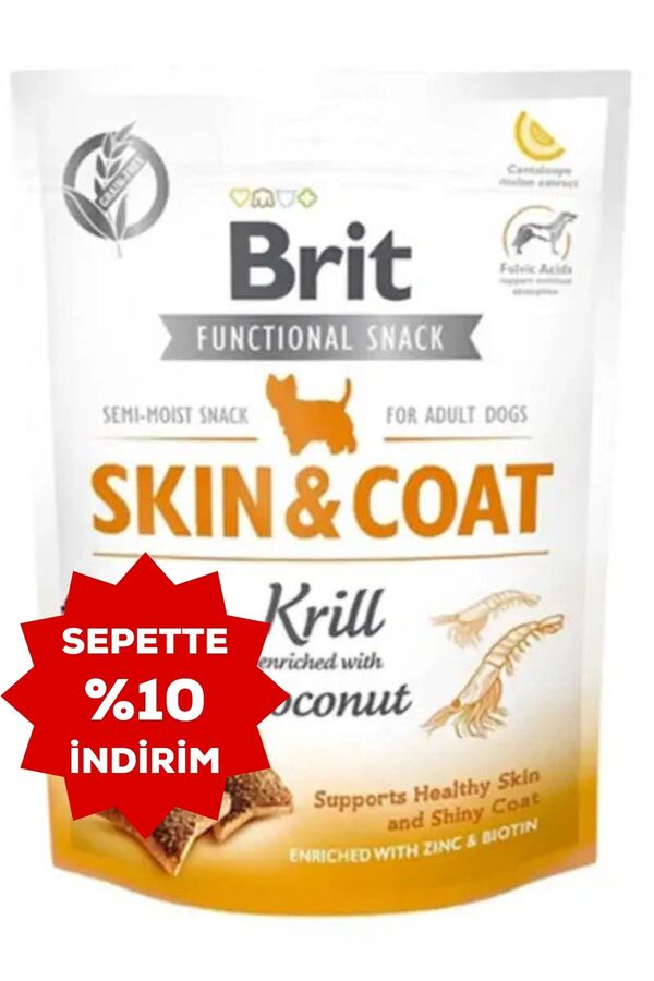 Brit Skin & Coat Karides ve Hindistan Cevizli Köpek Ödül Maması 150gr