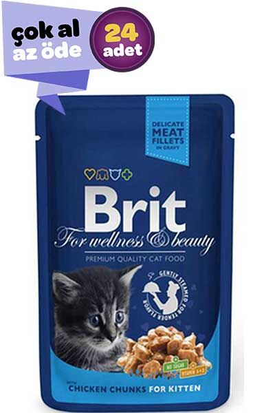 Brit Tavuk Parçalı Yavru Kedi Konservesi 24x100gr (24lü)