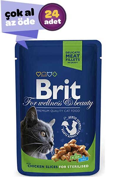 Brit Tavuklu Kısırlaştırılmış Kedi Konservesi 24x100gr (24lü)