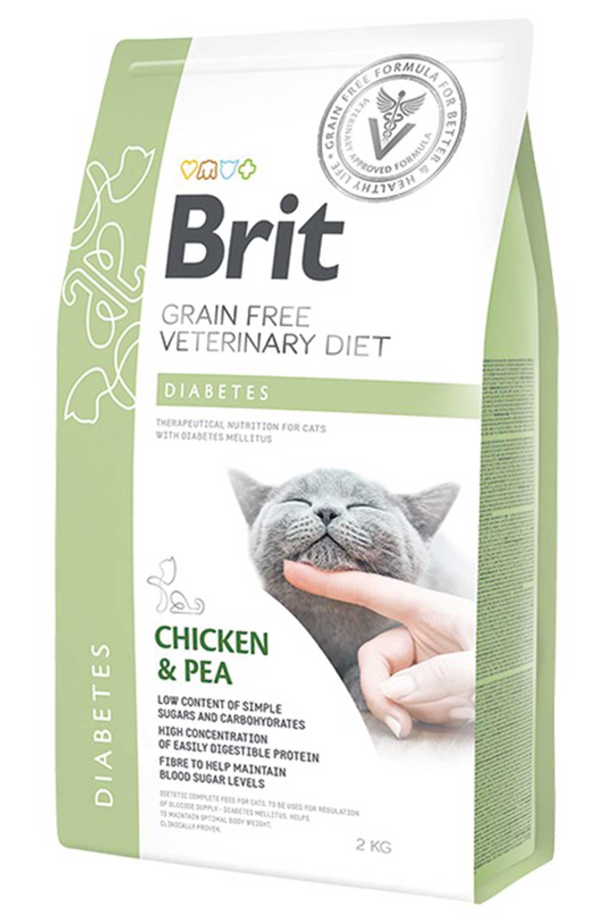Brit Veterinary Diet Diabetes Diyabet Hastalığı olan Kediler için Tahılsız Kedi Maması 2kg