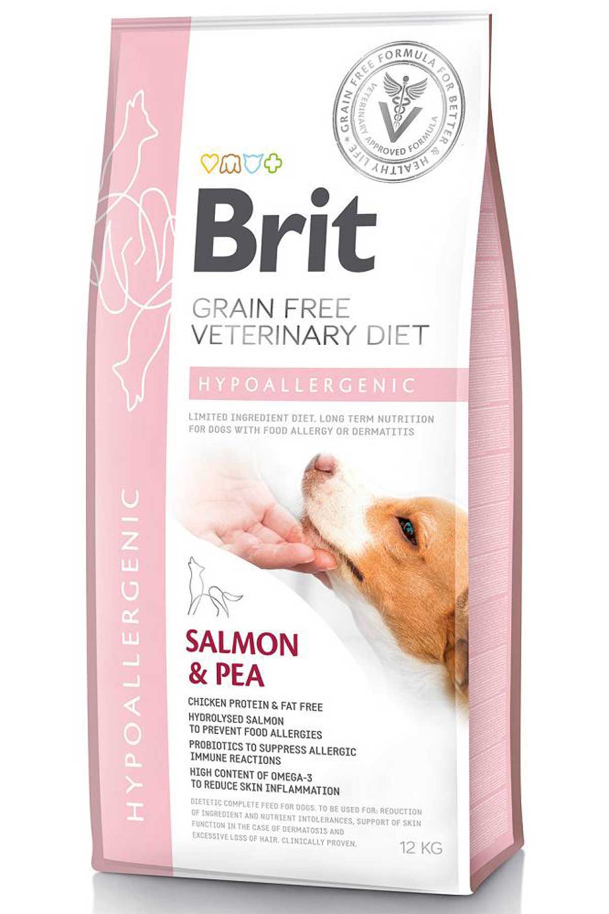 Brit Veterinary Diet Hypo-Allergenic Cilt Sağlığı Destekleyici Somonlu Tahılsız Köpek Maması 12kg