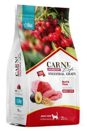 CARNI - Carni Life Cranberry Ancestral Grain Sığır ve Erik Yetişkin Kedi Maması 1,5kg
