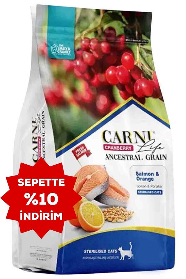Carni Life Cranberry Ancestral Grain Somon ve Portakal Kısırlaştırılmış Kedi Maması 5kg