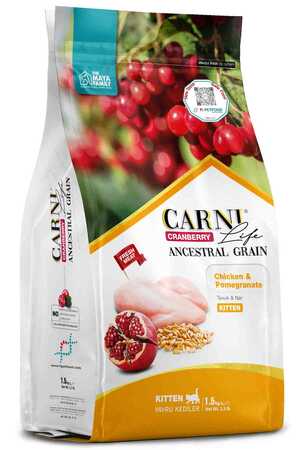 CARNI - Carni Life Cranberry Ancestral Grain Tavuk ve Nar Yavru Kedi Maması 1,5kg