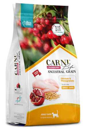 CARNI - Carni Life Cranberry Ancestral Grain Tavuk ve Nar Yetişkin Kedi Maması 1,5kg