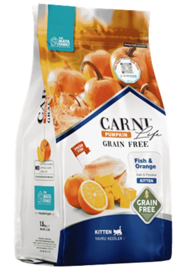 Carni Life Pumpkin Tahılsız Balık ve Portakal Yavru Kedi Maması 5kg