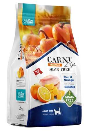 CARNI - Carni Life Pumpkin Tahılsız Balık ve Portakal Yetişkin Kedi Maması 5kg