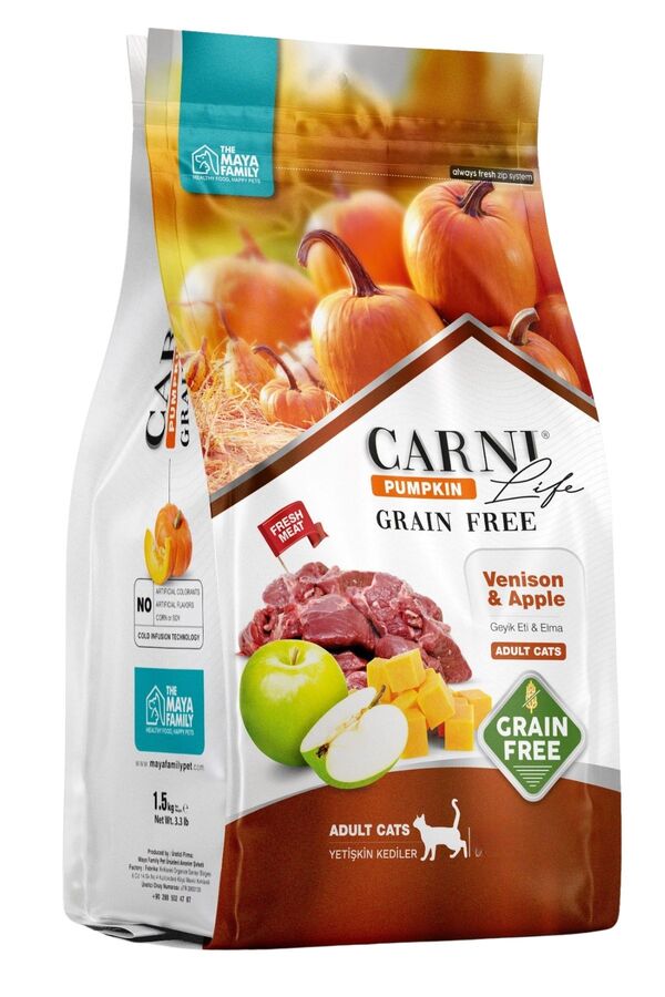 Carni Life Pumpkin Tahılsız Geyik ve Elma Yetişkin Kedi Maması 5kg