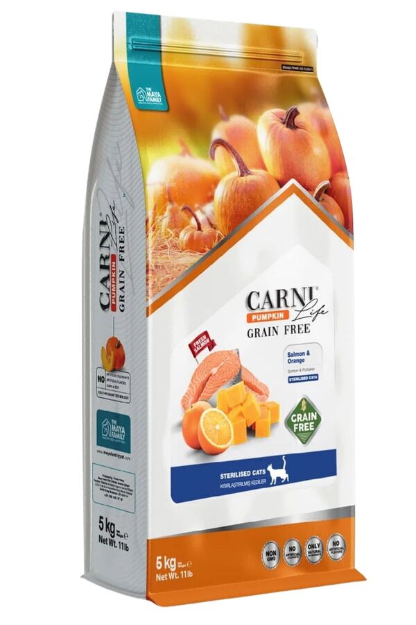 Carni Life Pumpkin Tahılsız Somon ve Portakallı Kısırlaştırılmış Kedi Maması 5kg