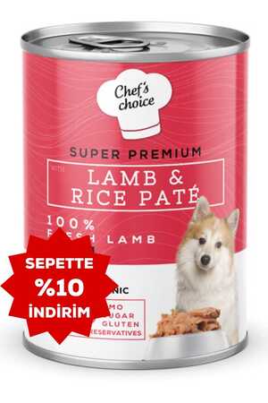 Chefs Choice Kıyılmış Kuzulu ve Pirinçli Yetişkin Köpek Konservesi 400gr - Thumbnail