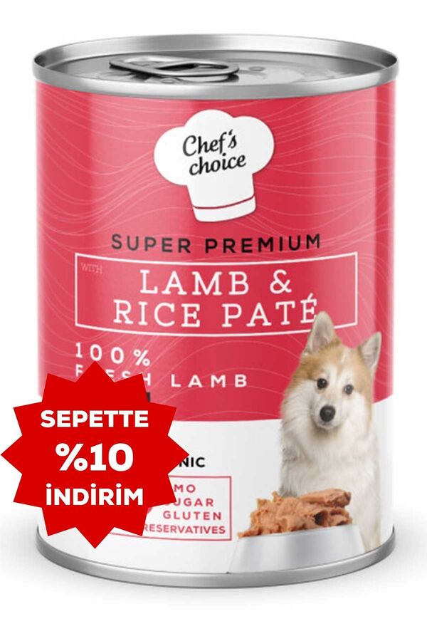 Chefs Choice Kıyılmış Kuzulu ve Pirinçli Yetişkin Köpek Konservesi 400gr