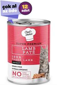 Chef's Choice Kuzu Etli Yetişkin Kedi Konservesi 12x400gr (12li)