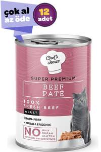 CHEFS CHOICE - Chef's Choice Sığır Etli Yetişkin Kedi Konservesi 12x400gr (12li)