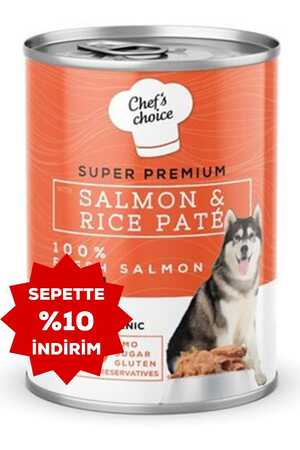 Chefs Choice Somonlu ve Pirinçli Yetişkin Köpek Konservesi 400gr - Thumbnail