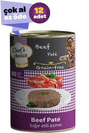 Chefs Choice Tahılsız Biftekli Yetişkin Kedi Konservesi 12x400gr (12li)