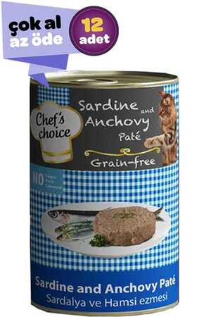 Chefs Choice Tahılsız Sardalya ve Hamsili Yetişkin Kedi Konservesi 12x400gr (12li)