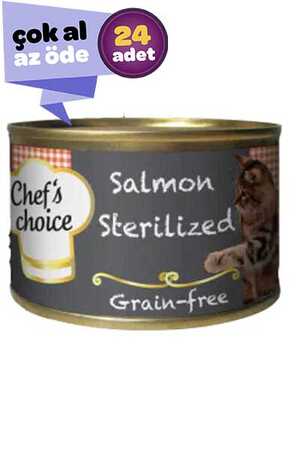 Chefs Choice Tahılsız Somonlu Kısırlaştırılmış Kedi Konservesi 24x80gr (24lü)