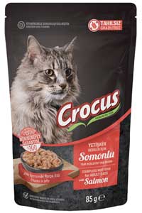 CROCUS - Crocus Tahılsız Kedi Somonlu Pouch Jöleli Yaş Mama 85gr